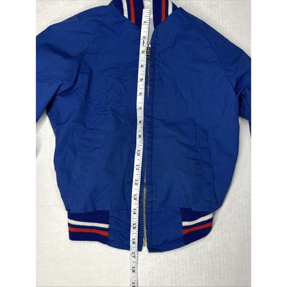 Vintage Bomber Jacket Size 6 Boy Blue American Flag Patriotic - Picture 12 of 16